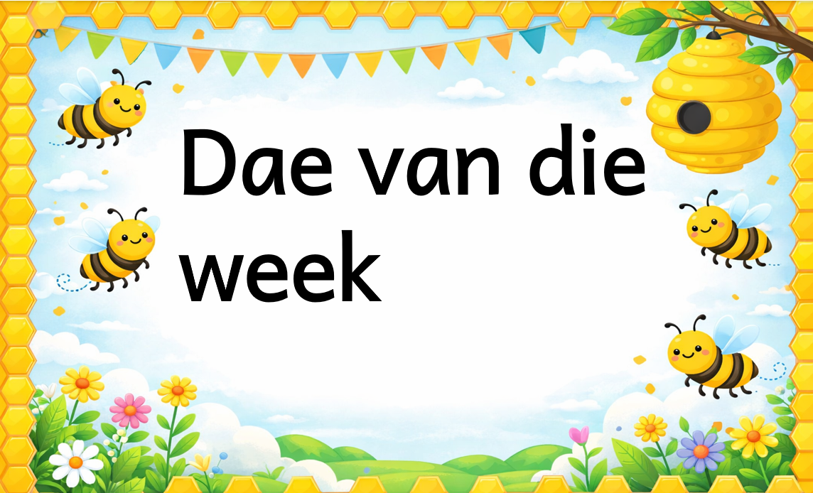 Dae van die week Foundation phase educational posters