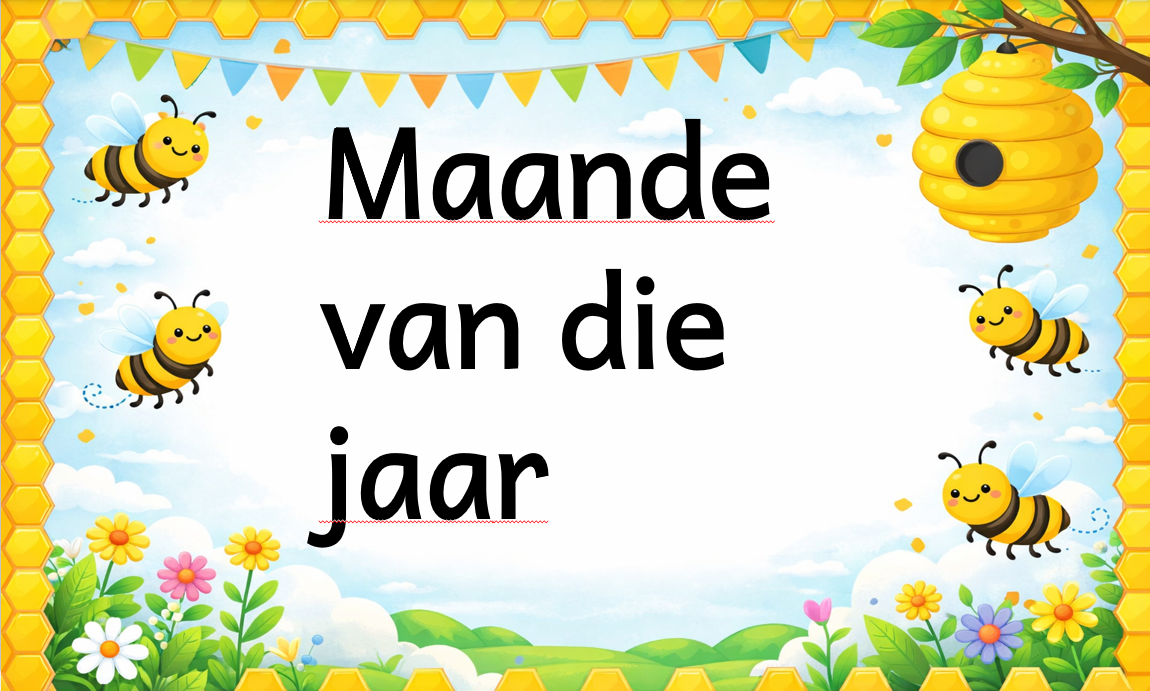 Maande van die jaar Foundation phase educational posters
