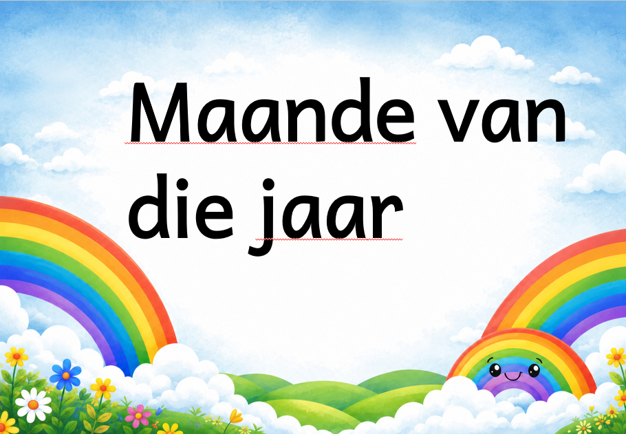 Maande van die jaar Foundation phase educational posters