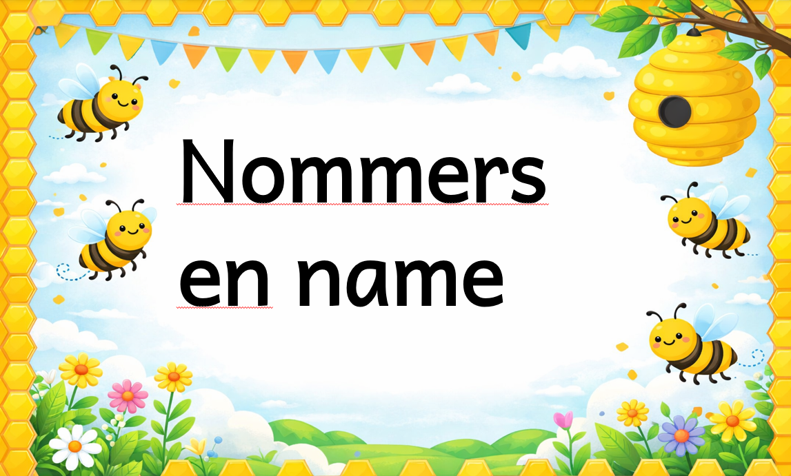 Nommers en name Foundation phase educational posters