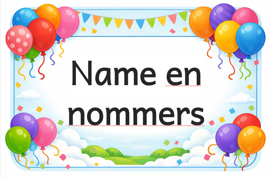 1 tot 10 nommer en name Foundation phase educational posters