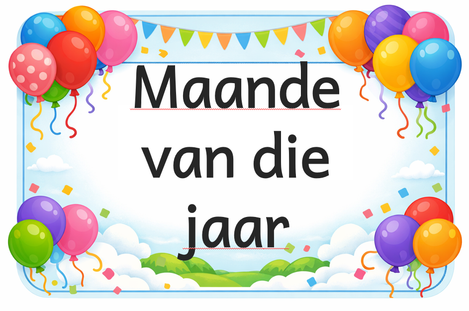 Maande van die jaar Foundation phase educational posters