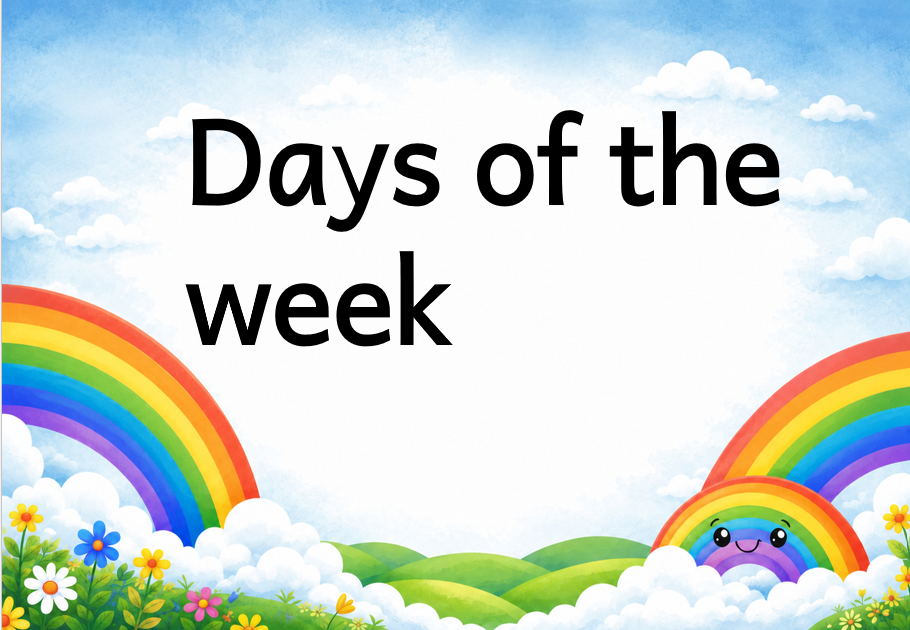 Days of the week Foundation phase educational posters