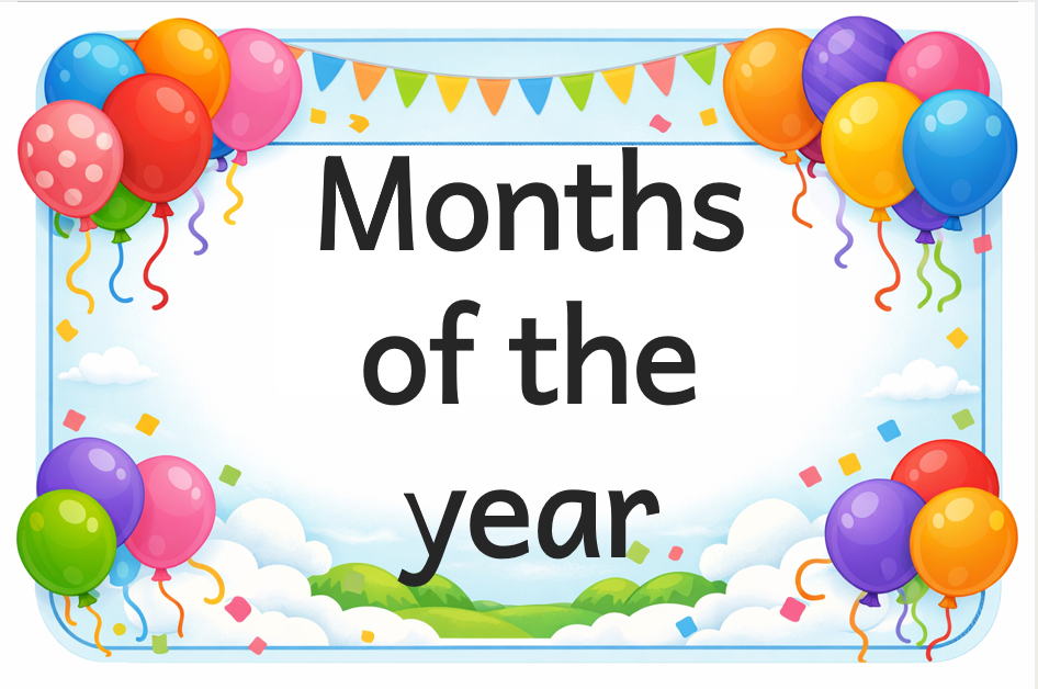 Months of the year Foundation phase educational posters