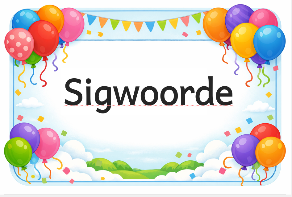 Sigwoorde Foundation phase educational posters